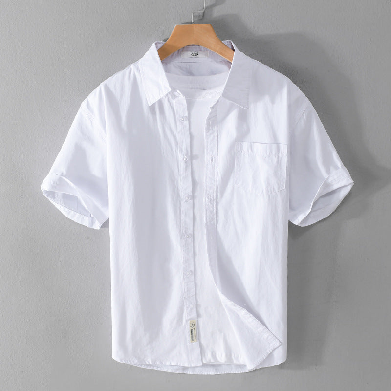 Summer Short Sleeve Loose Thin Japanese Leisure Pure Cotton Simple