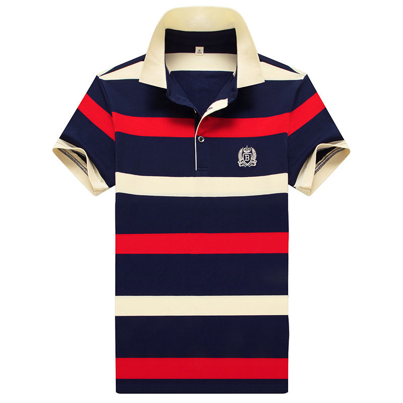 Summer Men's Short-sleeved T-shirt Striped