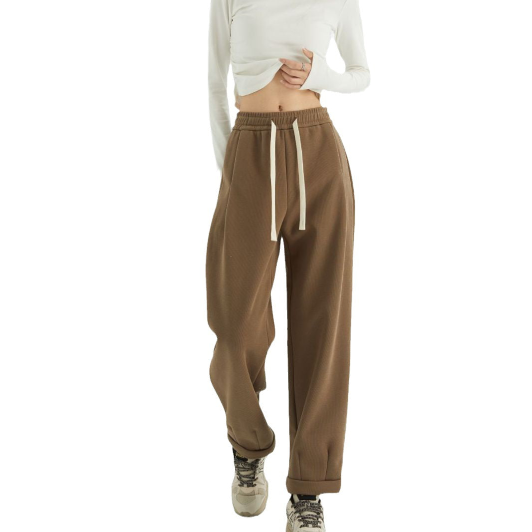 Loose Cropped Flanging Casual Pants