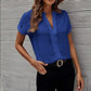 Women's Short-sleeved V-neck Shirt Summer Casual Solid Color Shirt Fashion Womens Clothing