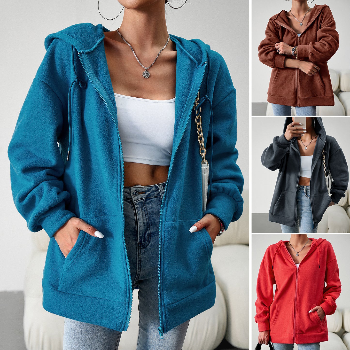 Casual  Hooded Cardigan