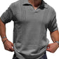 Men's V-Neck Knitted Polo Shirt