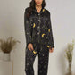 Women's Print Pajama Set Long Sleeve Tops And Pants Loungewear Sleepwear