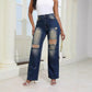 High Waist Ripped Jeans Slim Fit