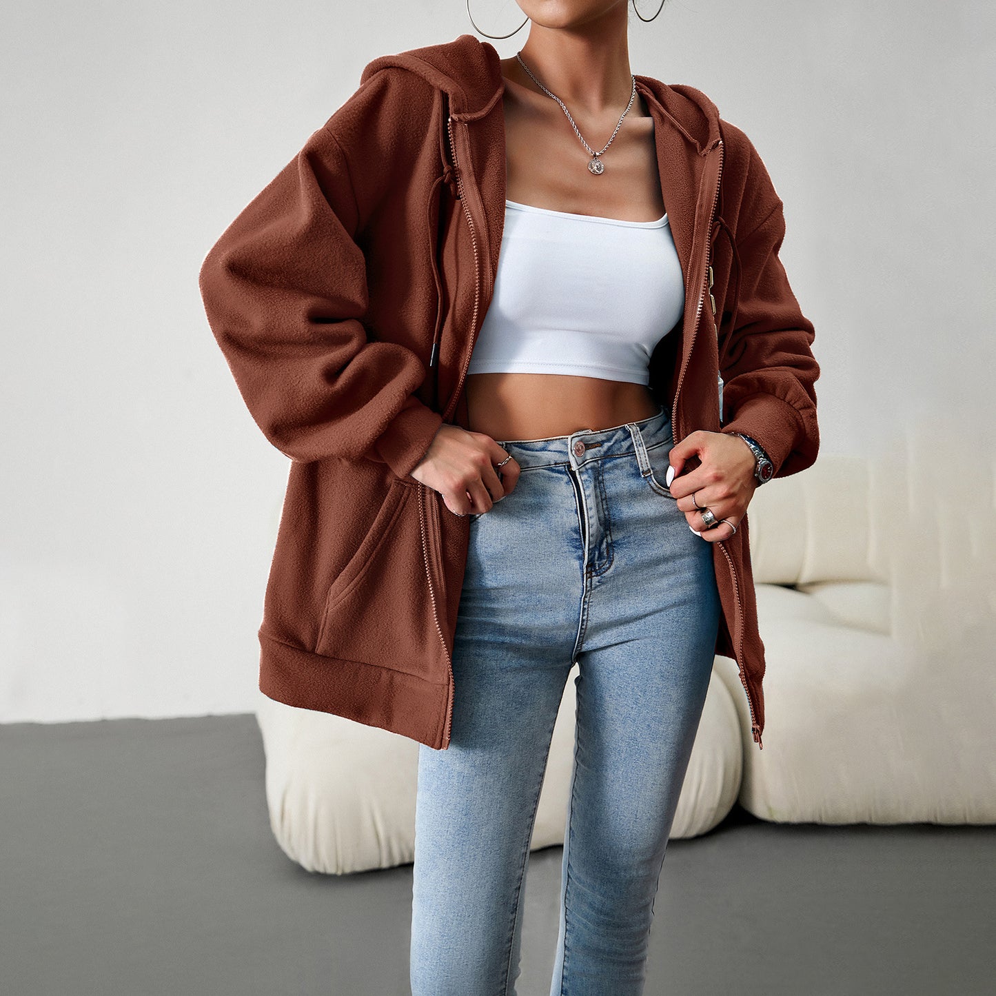 Casual  Hooded Cardigan