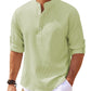 Men's Casual Shirt  Long Sleeve Stand Collar Solid Color Shirt Mens Clothing