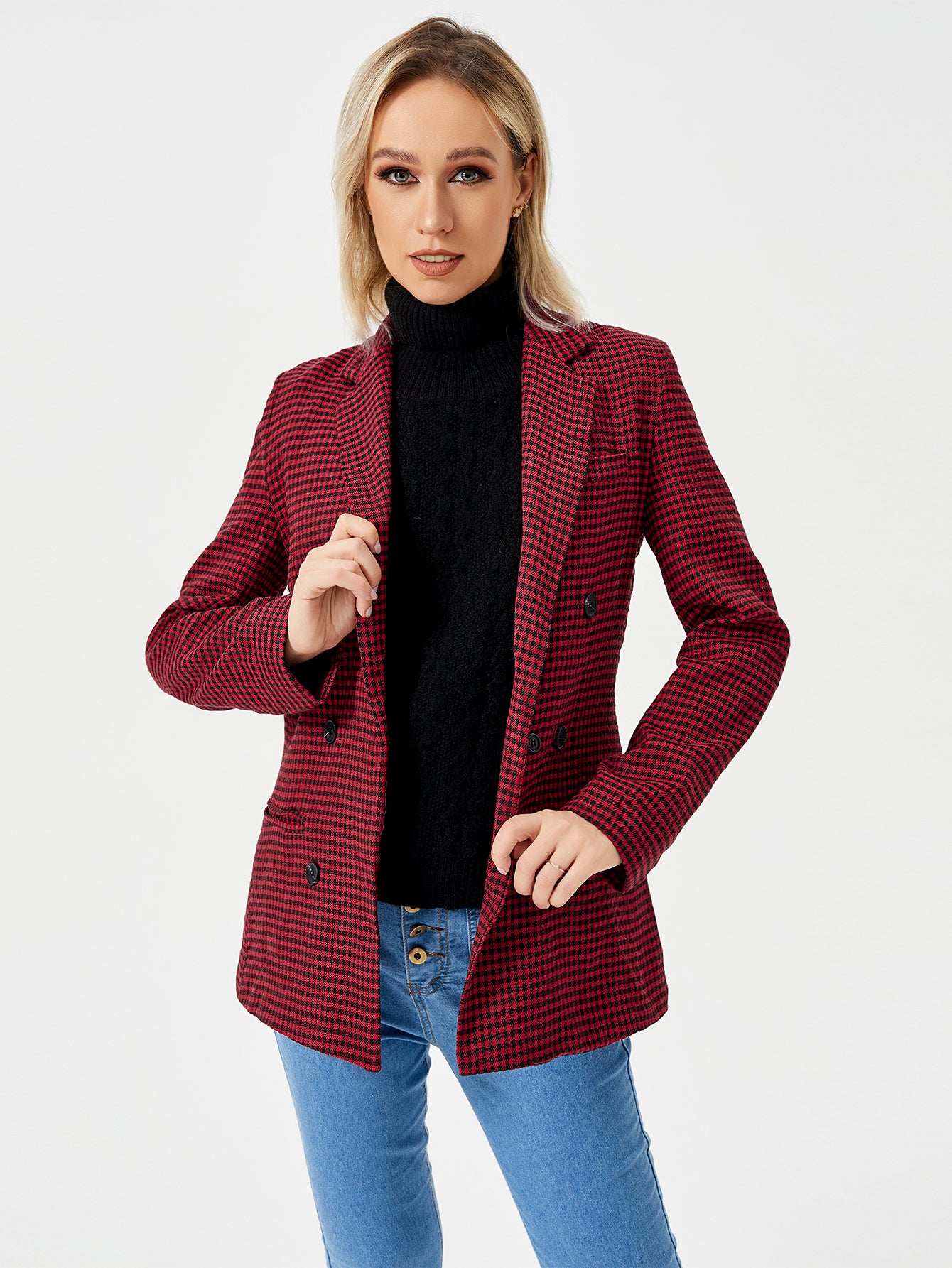 Womens Casual Blazer Jacket  Long Sleeve Work 0ffice Blazer Lapel  Jacket