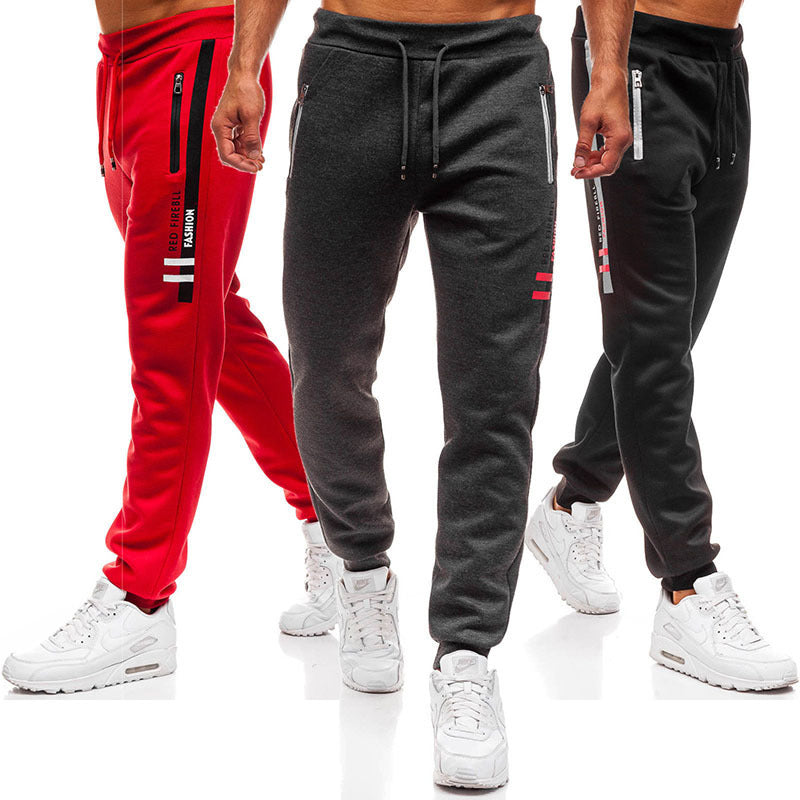 Men's Fashion Side Print Design Casual Pants