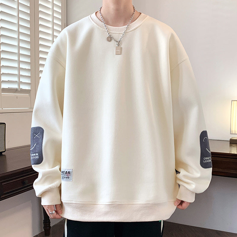 Youth Fleece-lined Thickened Men's Sweater Autumn And Winter Loose Fashion Brand Warm Top