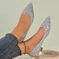 Women's Crystal Sequins Low Heel Shoes