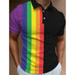 Men's 3D Rainbow Printing Summer Casual T-shirt Top