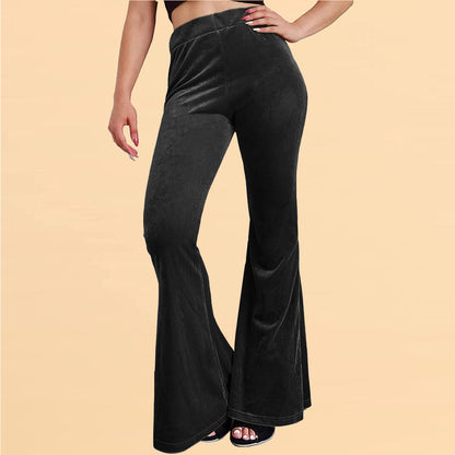 Velvet Bell-bottom Pants Casual Women