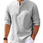 Men's Casual Shirt  Long Sleeve Stand Collar Solid Color Shirt Mens Clothing