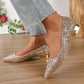 Women's Crystal Sequins Low Heel Shoes