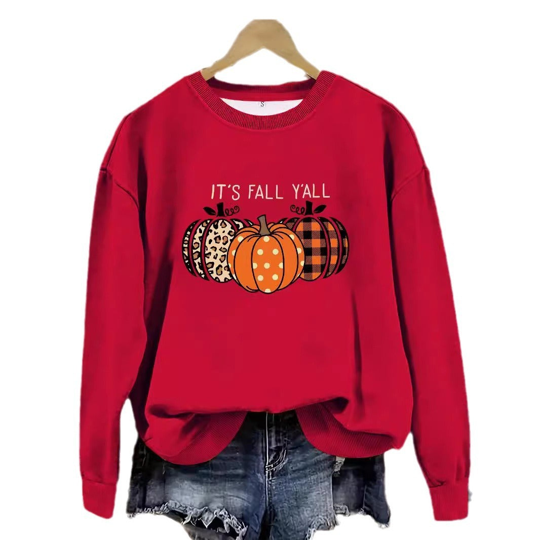 Round Neck Halloween Pumpkin Sweater