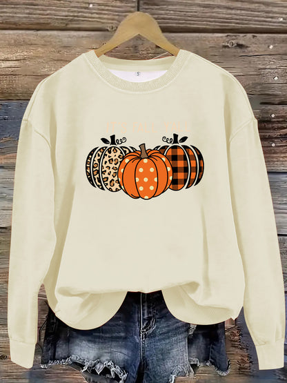 Round Neck Halloween Pumpkin Sweater